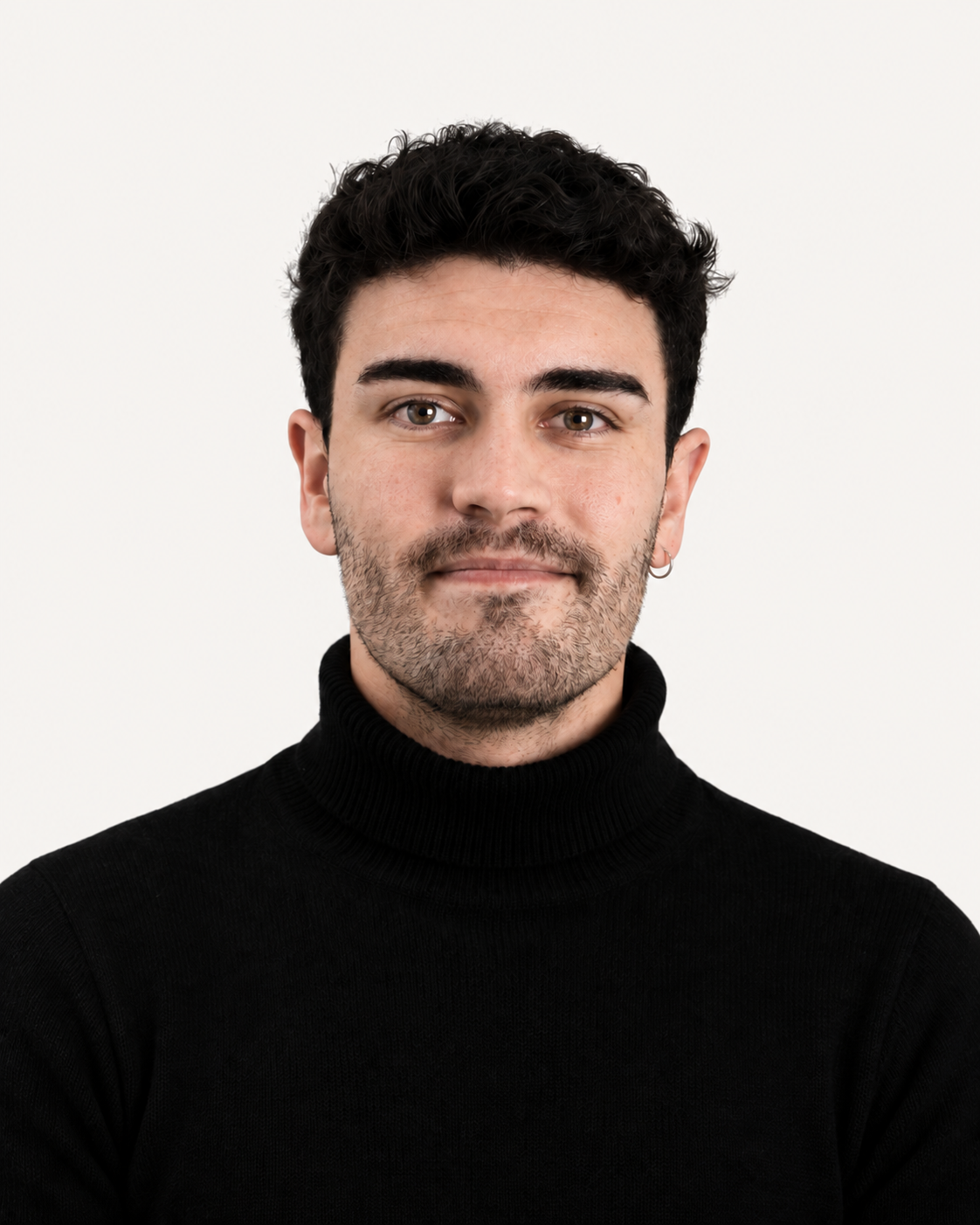 Roberto Pozo Rubio in a black turtleneck.